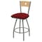Holland Bar Stool Co 36" Swivel Counter Stool, Nickel Finish, Nat Back, Graph Ruby Seat X830 - alternate 1